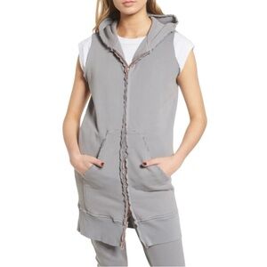 Frank & Eileen Tee Lab Long Sleeveless Zip Hoodie - Gray - Size Large.